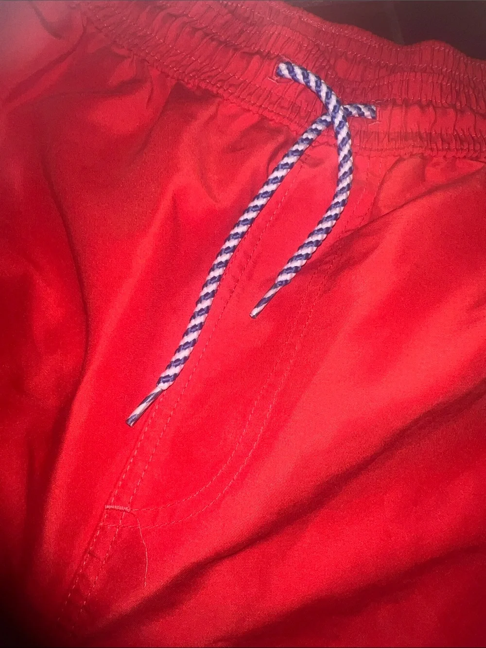 Southern Tide Men's Bright Red Swim Trunks with Rope Drawstring